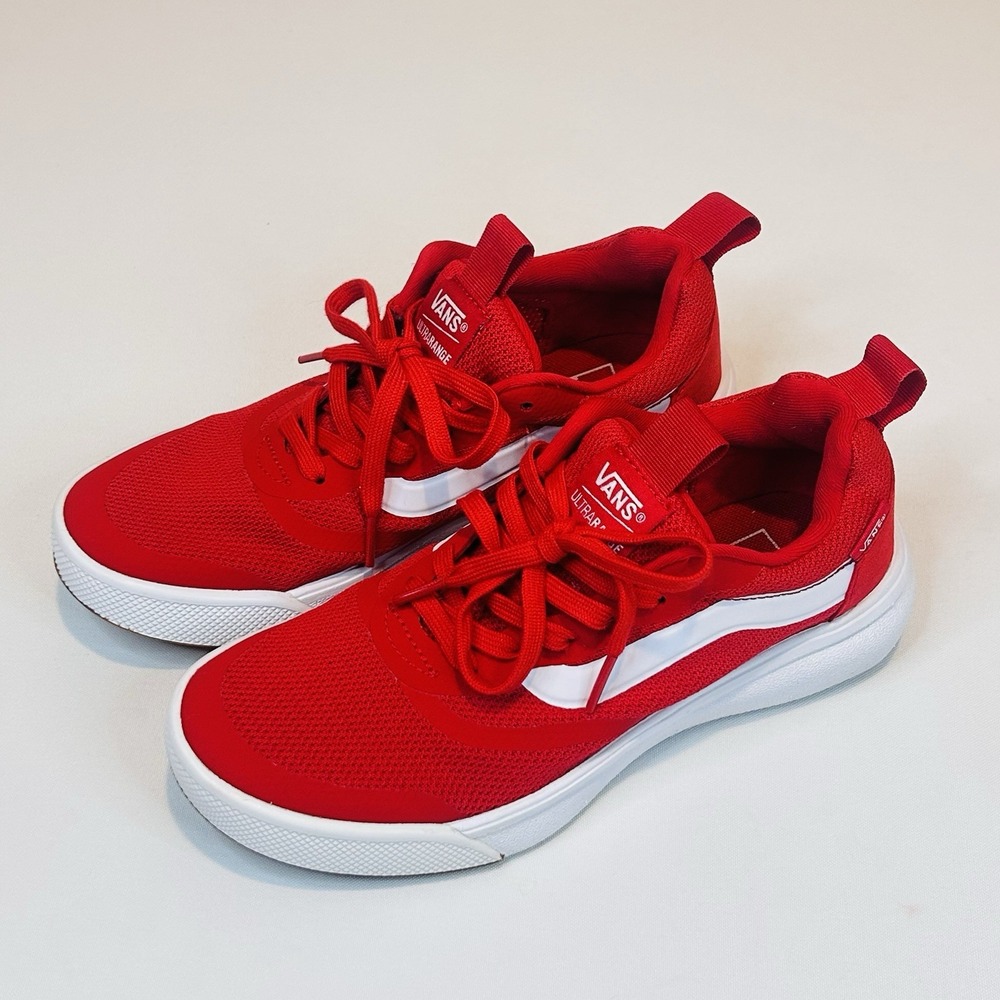 Vans UltraRange UltraCush Red White Sneakers Womens 7 Mens 5.5 Low Top